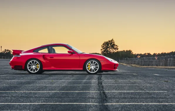 Красный, 911, Porsche, профиль, red, порше, GT2, 996