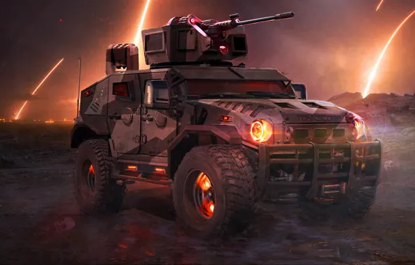 Картинка Бронеавтомобиль, TONKSCORP, Jason Tonks, Military Prowler Concept, Assault Vehicle Concept