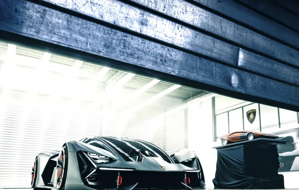 Свет, Lamborghini, ворота, 2017, Terzo Millennio Concept, масштабная модель