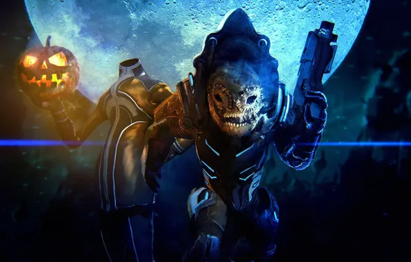 Mass effect, кроган, саларианец, хэлоин