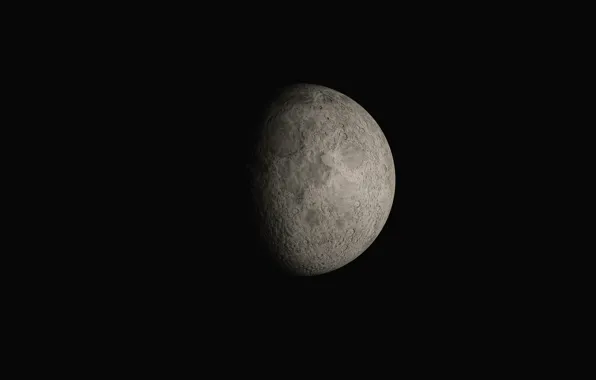Космос, ночь, луна, звёзды, гравитация