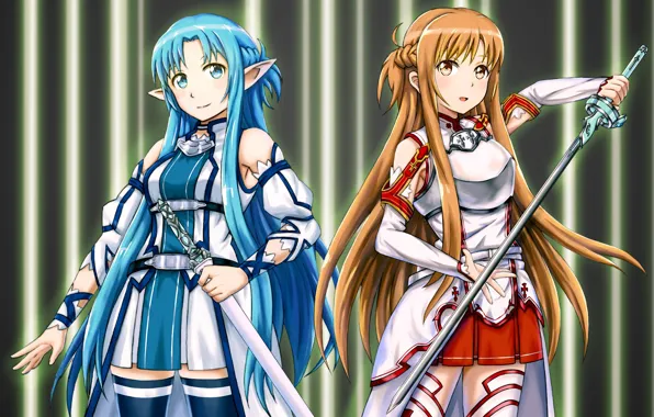Взгляд, аниме, арт, Мастера меча онлайн, Sword Art Online, Асуна