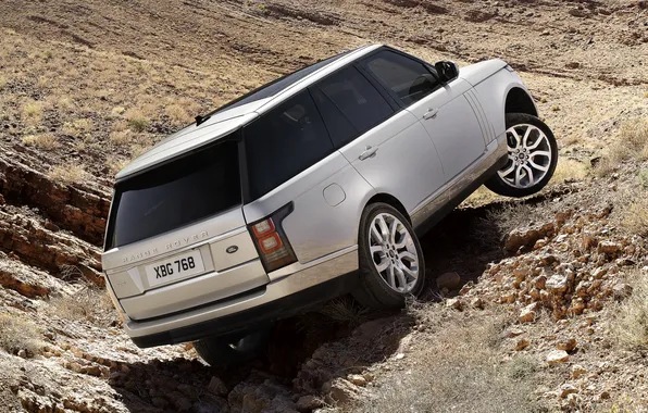 Картинка Land Rover, Range Rover, вид сзади, Ленд Ровер, Ренж Ровер, вывешивание