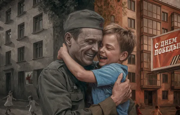 Мальчик, Улыбка, Ребенок, Солдат, СССР, Россия, Мужчины, День Победы!