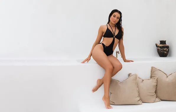 Girl, sexy, cleavage, long hair, boobs, beautiful, pretty, brunette