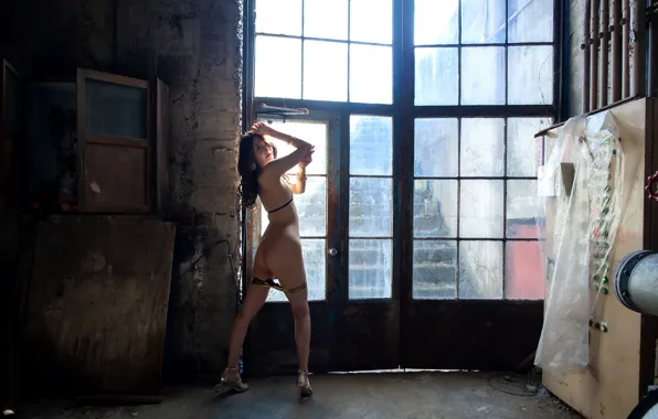 Asian, Model, Woman, Nude, Pretty, Window, Japanese, Door