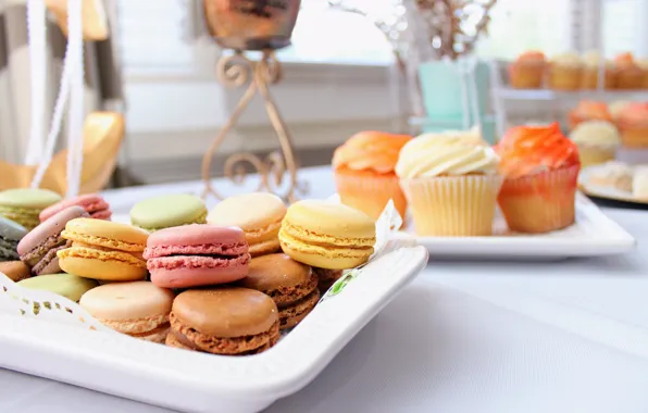 Печенье, крем, десерт, выпечка, сладкое, кексики, macaron