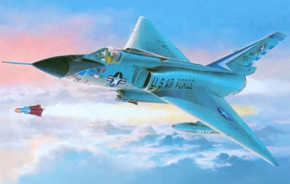 Атака, истребитель, арт, F - 106A