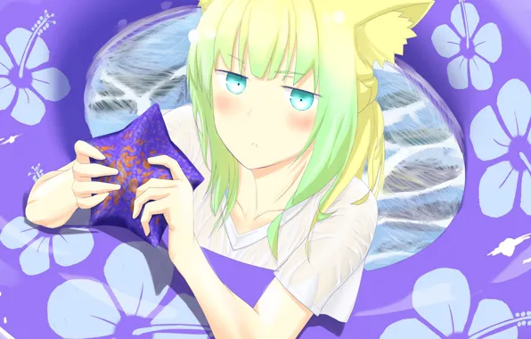 Взгляд, девушка, цветы, морская звезда, ушки, Fate - Apocrypha, Судьба Апокриф