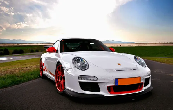 Картинка авто, белый, Порш, Porsche 911