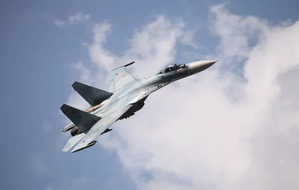 Картинка истребитель, полёт, многоцелевой, Flanker, Су-27СМ3