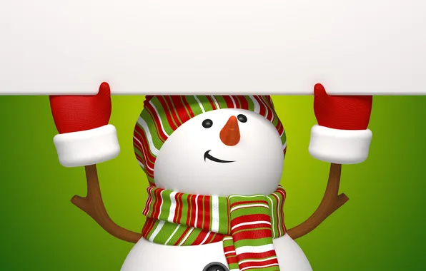 Картинка рендеринг, снеговик, christmas, new year, cute, snowman, banner