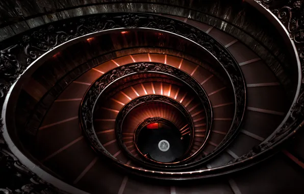 Картинка спираль, Италия, лестница, Ватиканский музей