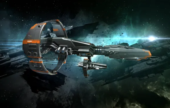 Туманность, станция, Космос, space, руины, битва, космический корабль, eve online