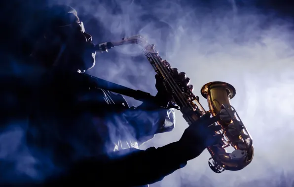 Картинка smoke, musician, saxophone