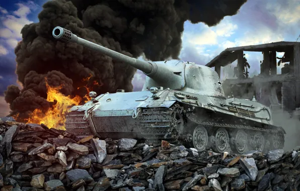 Рисунок, арт, Лев, Löwe, Panzerkampfwagen VII, роект немецкого сверхтяжёлого танка