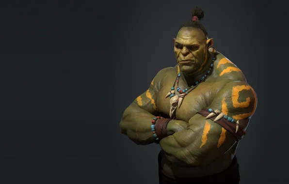 Настроение, фэнтези, арт, орк, Tribal Ork, Pavel Protasov