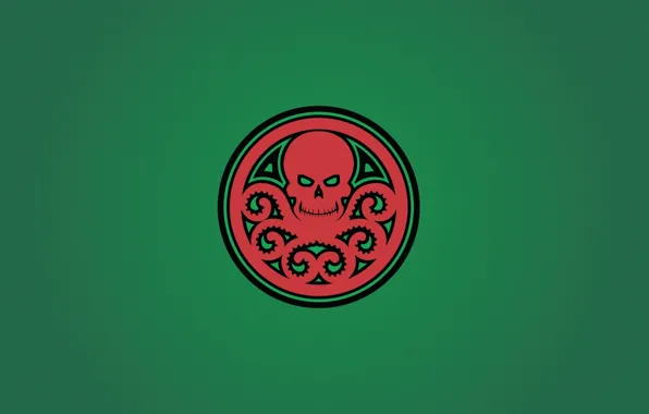 Картинка green, skull, red, fon, Marvel Comics, tentacles, Hail Hydra