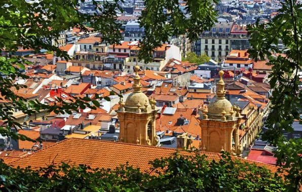 Город, вечер, Испания, Spain, Страна Басков, Basque Country, San-Sebastian, Сан Себастиан