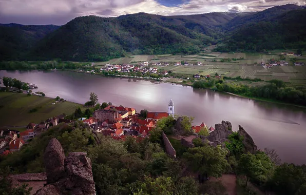 Austria, Danube River, Wachau Valley, Durnstein Castle