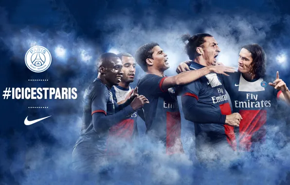 Wallpaper, sport, logo, football, Paris Saint-Germain, players