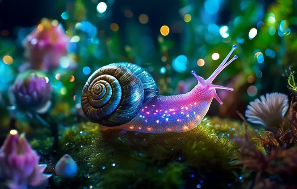 Картинка art, macro, snail