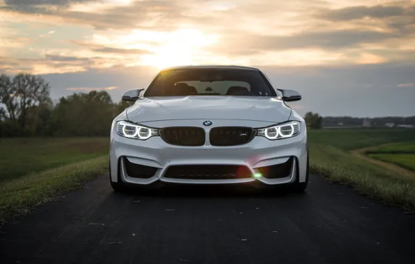 BMW, Clouds, Sky, Green, Sunset, White, LED, F83