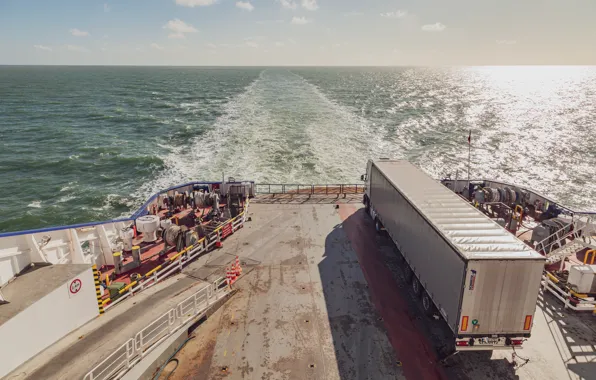 Water, Truck, Ocean, Sea, Sunlight, Ship, Shipping, Dim Hou