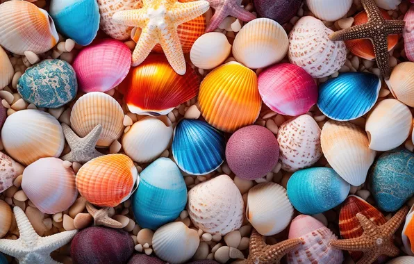 Пляж, галька, камни, фон, colorful, ракушки, beach, texture