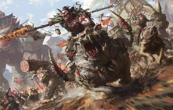 Картинка орки, Artwork, Stanton Feng, Desert Half-Orcs, Rise of The Horde Sarnuk bloodsoul