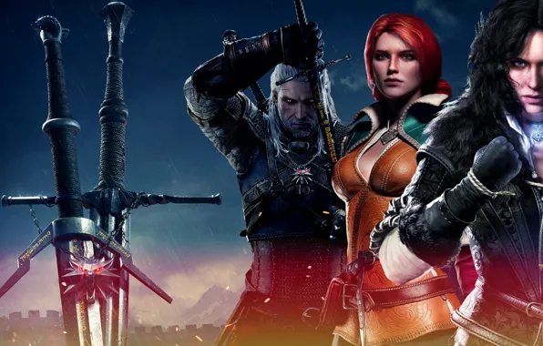 Картинка Triss Merigold, The Witcher 3: Wild Hunt, Geralt, Ведьмак 3: Дикая Охота, Yennefer