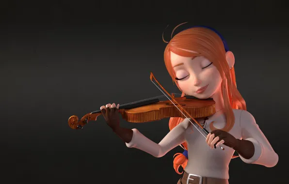 Картинка девушка, скрипка, арт, скрипачка, Helena, Antonio Mello