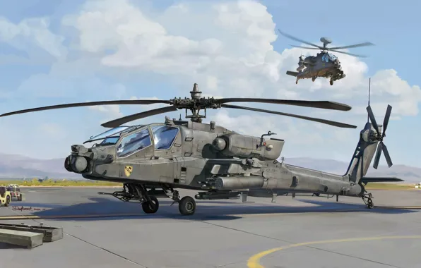 США, US Army, ударный вертолет, Ju Hesong, AH-64E Apache Guardian Attack Helicopter