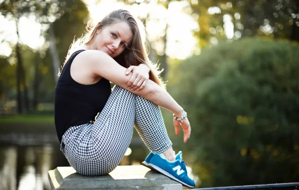 Лето, взгляд, девушка, лицо, сидит, Nastya