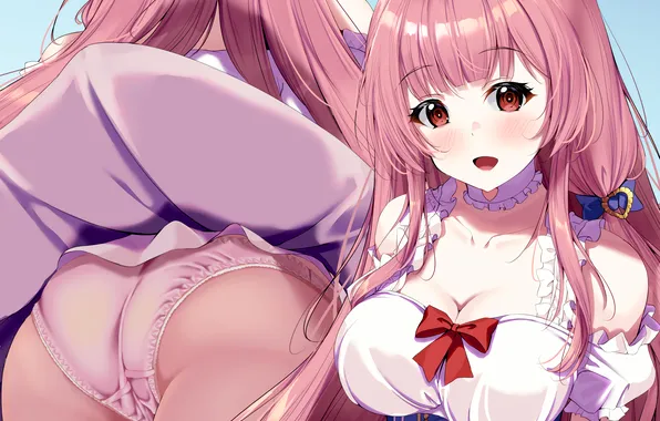 Girl, sexy, lingerie, ass, pantsu, cleavage, panties, pink hair