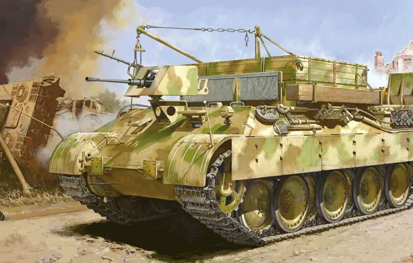 Bergepanther, БРЭМ, Sd.Kfz.179, Bergepanzerwagen Panther, Бронированная ремонтно-эвакуационная машина, германская бронированная, ремонтно-эвакуационная машина