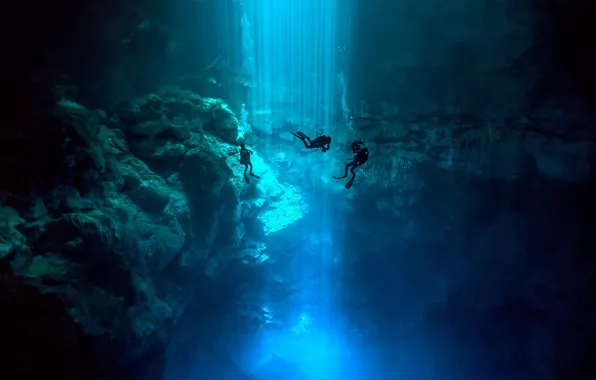 Мексика, дайверы, Cenote El Pit, Парк Дос Охос