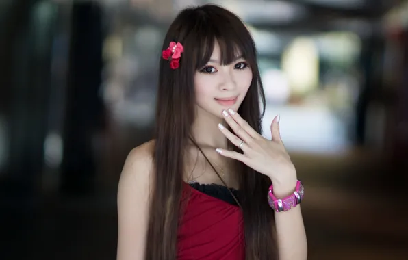 Взгляд, девушка, азиатка