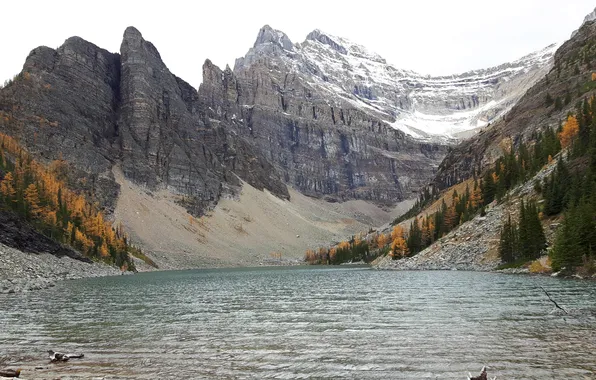 Картинка небо, вода, деревья, горы, природа, скалы, Канада, Banff National Park