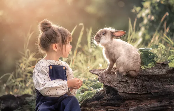 Картинка кролик, девочка, Марта Козел