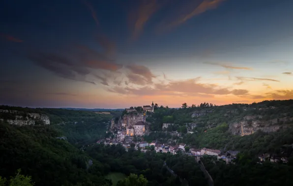 Rocamadour, Occitanie, Sunset on the Old City