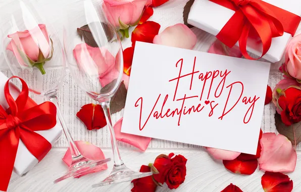 Картинка любовь, цветы, подарок, романтика, розы, love, happy, День святого Валентина