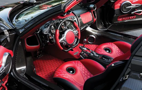 Картинка Pagani, Huayra, car interior, Pagani Huayra Roadster