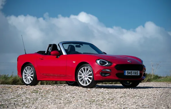 Красный, яркий, red, кабриолет, Fiat, Spider, фиат, cabriolet