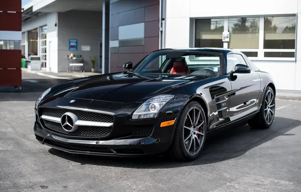 Картинка Mercedes, AMG, Black, SLS, San francisco