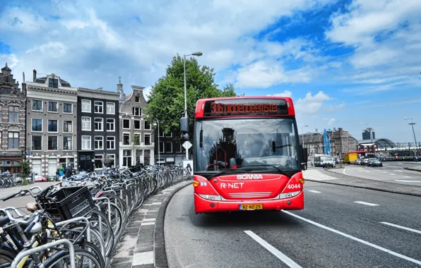 Картинка город, Амстердам, автобус