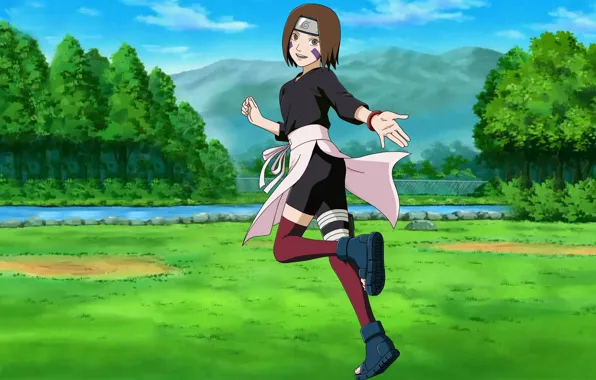 Kawaii, girl, game, Naruto, brown hair, eyes, anime, short hair