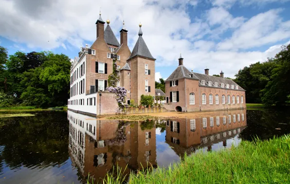 Пруд, замок, Нидерланды, Castle Renswoude