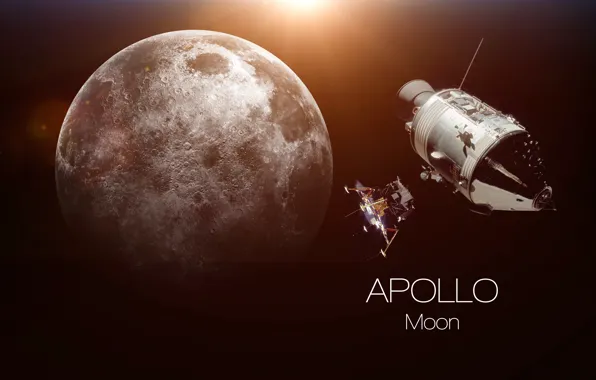 Картинка moon, Apollo, humanity, dream fulfilled
