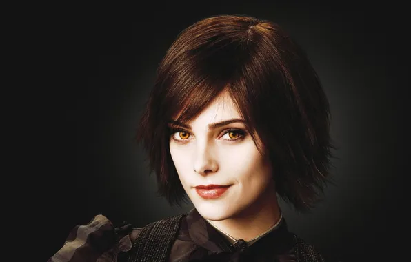 Twilight, women, smiles, brunettes, actress, yellow eyes, ashley greene, alice cullen